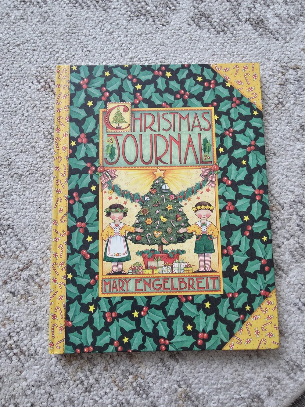 Mary Engelbreit Christmas Journal - Green Patterned Holiday Notebook